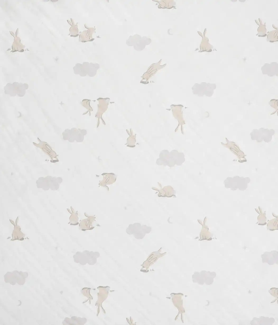 Hooded Towel Muslin White Cloud Bunnies