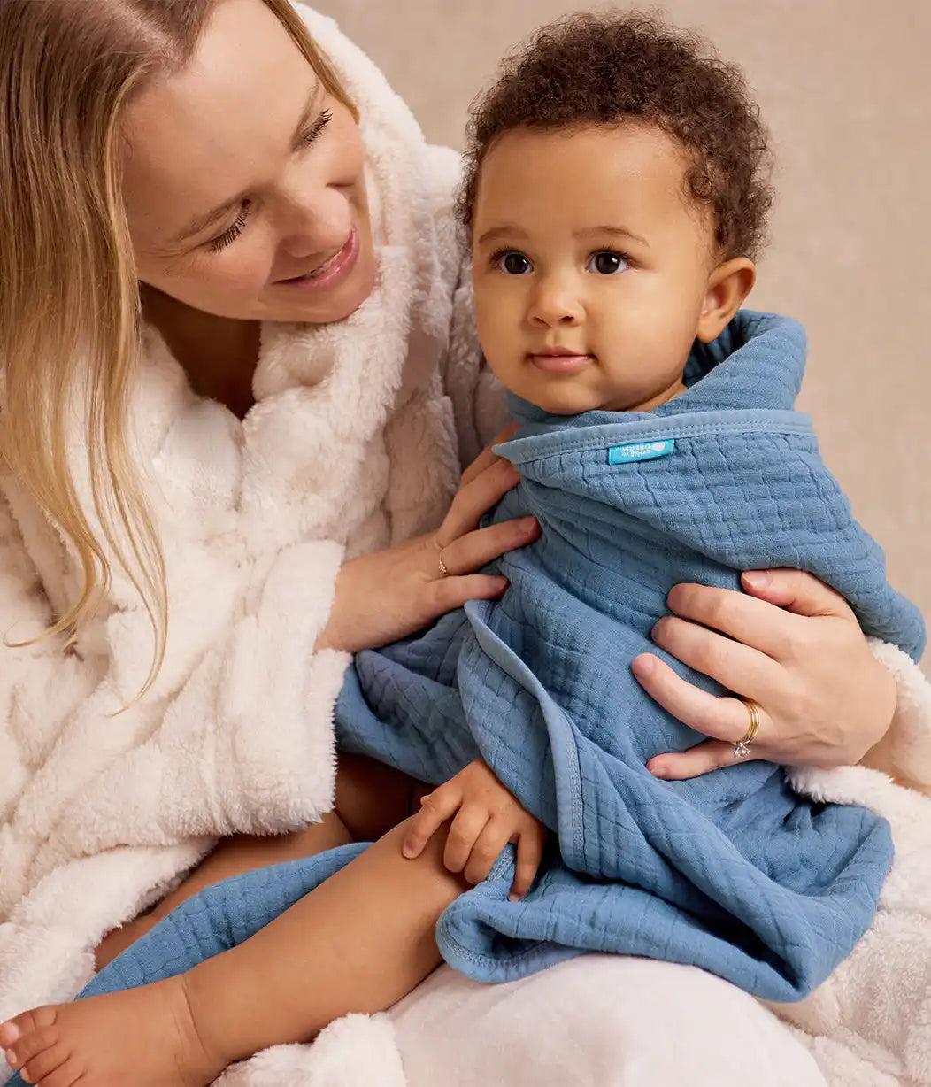 Hooded Towel Muslin Storm Blue