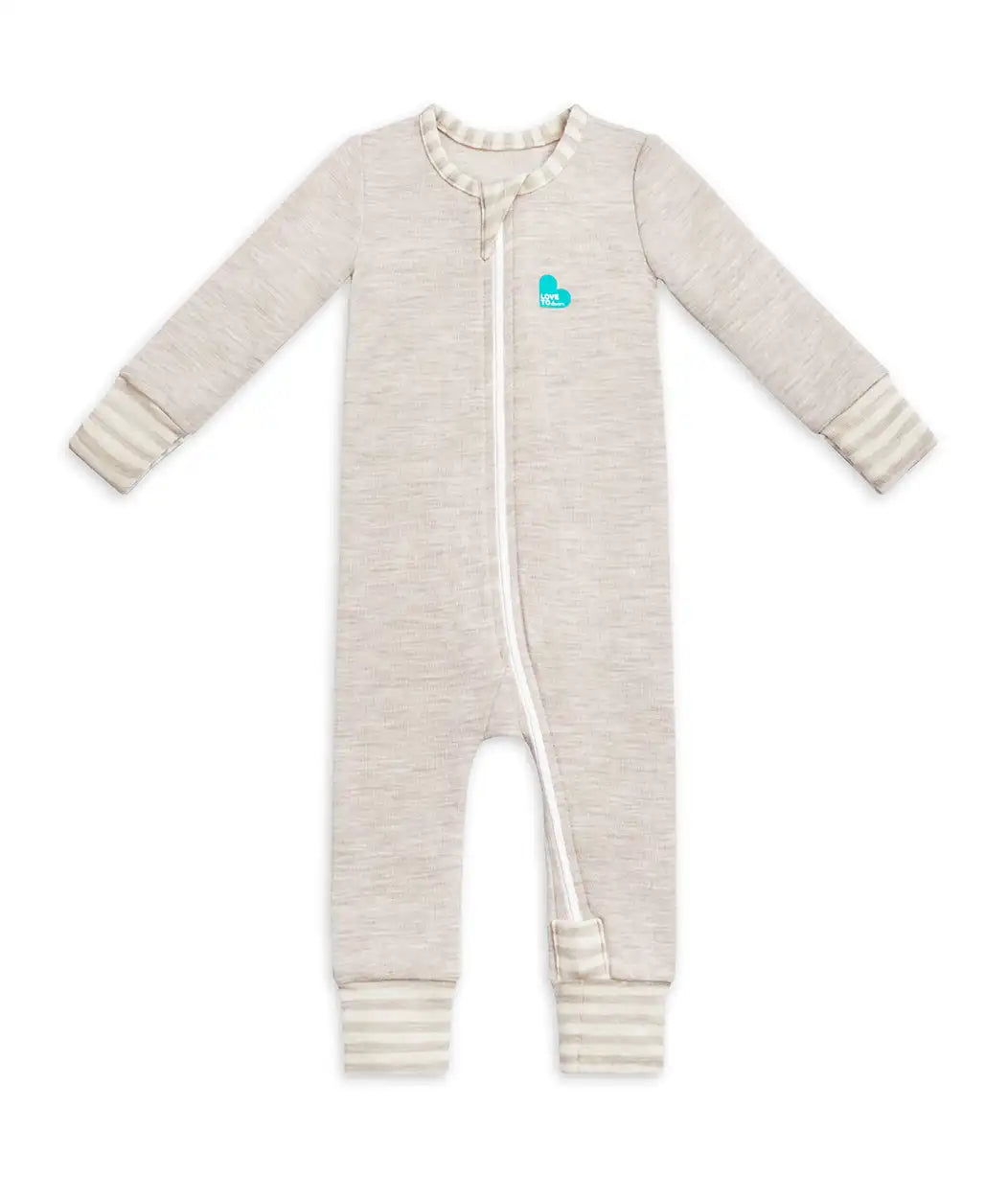 Footless Romper Merino Wool Oatmeal