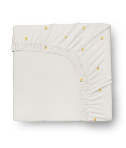 HushDry™ 2-in-1 Waterproof Fitted Crib Sheet Viscose from Bamboo Cream Lemons