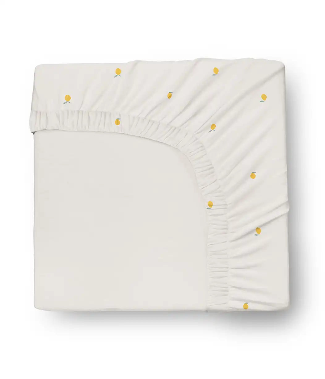 HushDry™ 2-in-1 Waterproof Fitted Bedside Crib Sheet Viscose from Bamboo Cream Lemons