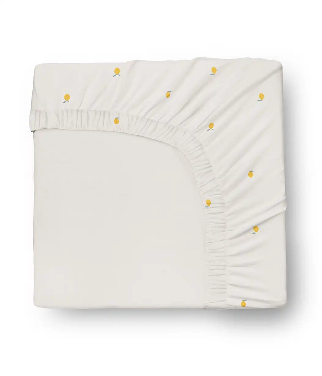 HushDry™ 2-in-1 Waterproof Fitted King Sheet Viscose from Bamboo Cream Lemons
