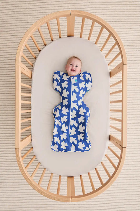 Swaddle Up™ 2-in-1 Transition Bag 1.0 TOG Cotton Cobalt Paperbirds