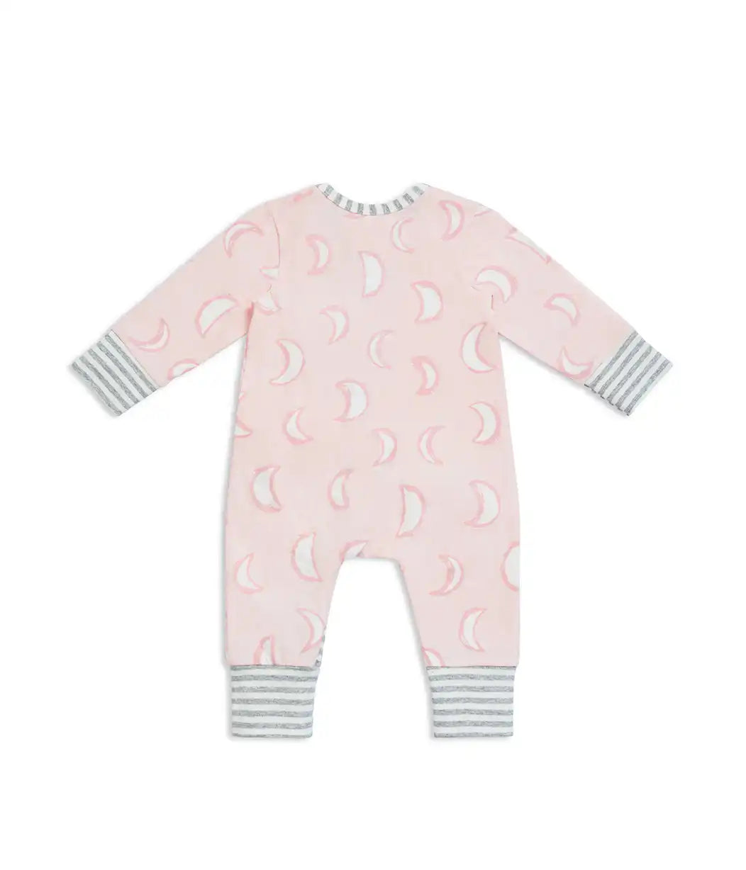 Footless Romper Cotton Pink Eclipse