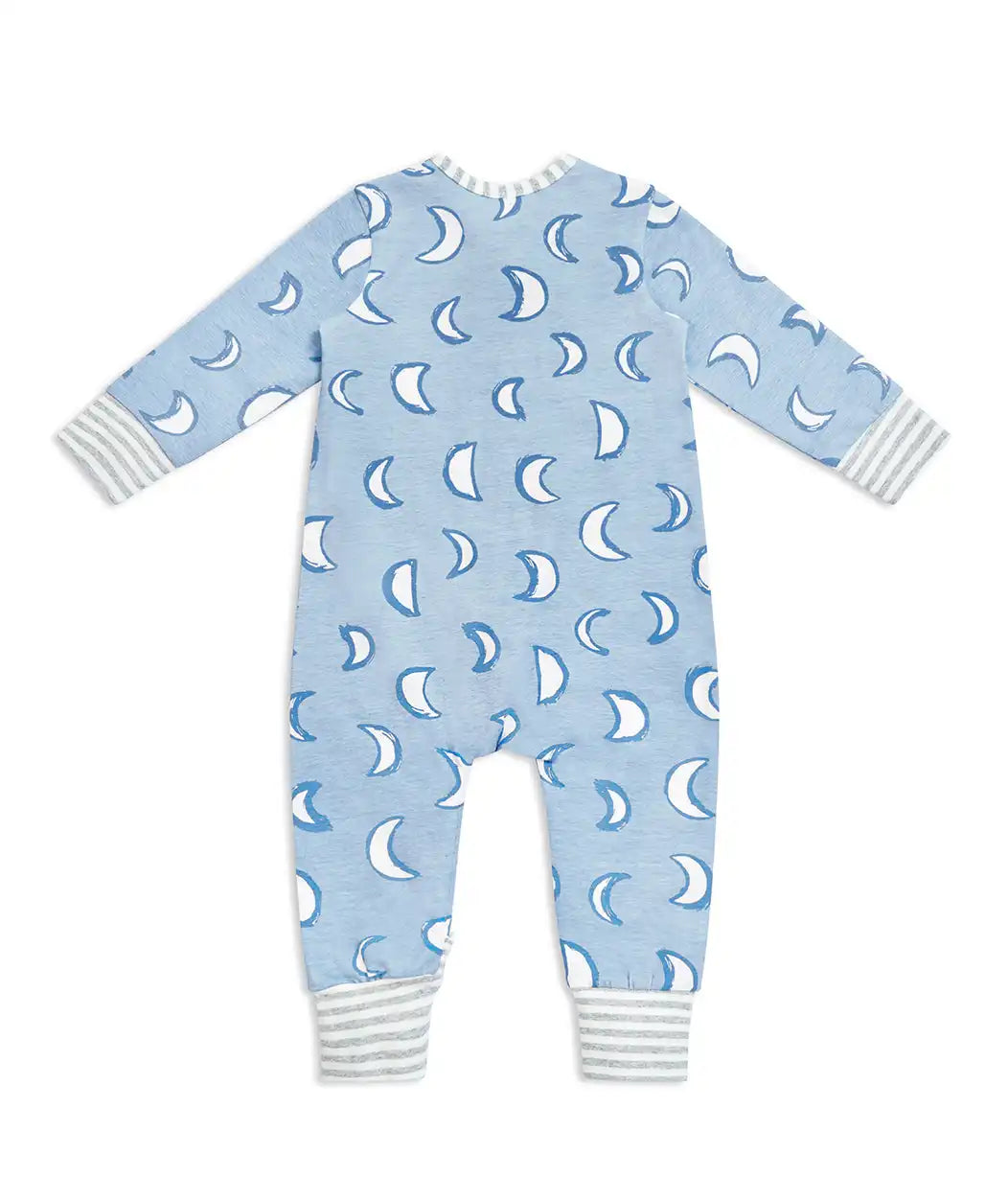 Footless Romper Cotton Blue Eclipse