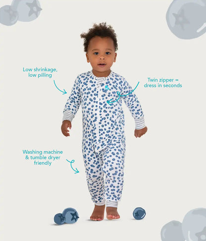 Footless Romper Cotton Rose Bubbles