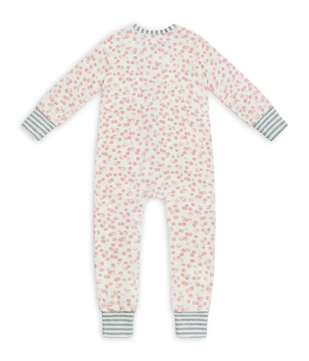 Footless Romper Cotton Rose Bubbles