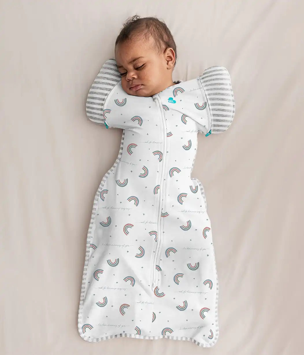 Swaddle Up™ 2-in-1 Transition Bag 1.0 TOG Cotton White Rainbow Dream