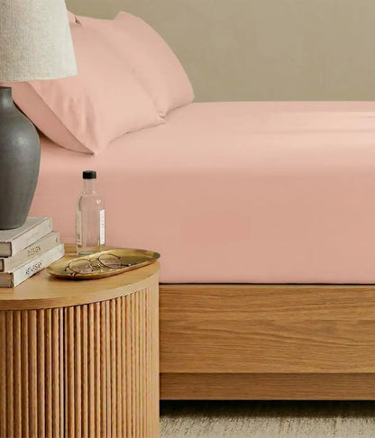 HushDry™ 2-in-1 Waterproof Fitted King Sheet Viscose from Bamboo Blush