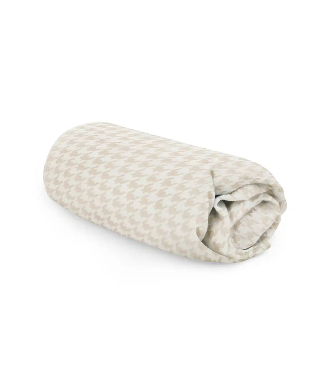 HushDry™ 2-in-1 Waterproof Fitted Full Sheet Viscose from Bamboo Tan Houndstooth