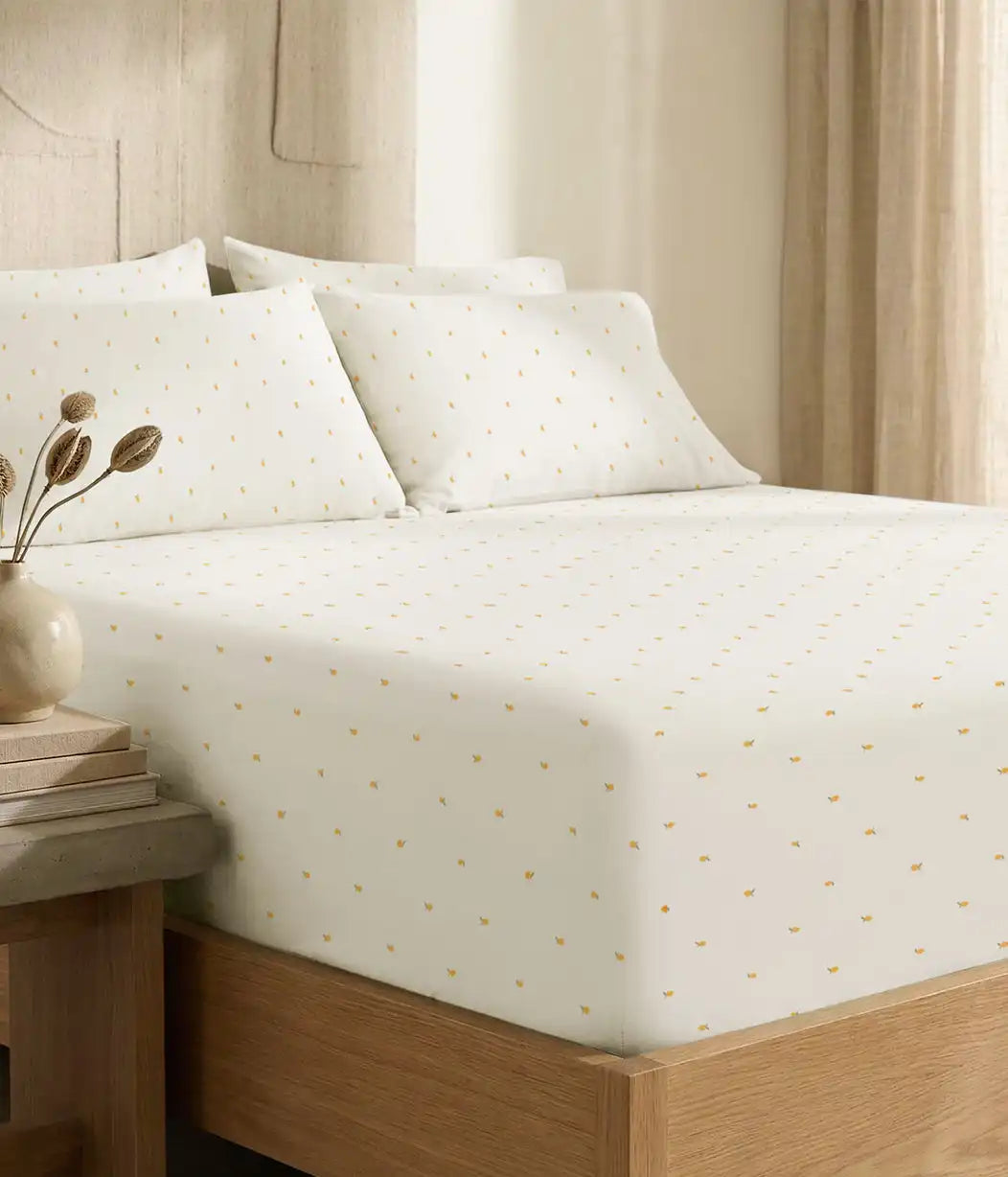 HushDry™ 2-in-1 Waterproof Standard Pillowcase Viscose from Bamboo Cream Lemons