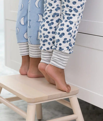 Footless Romper Cotton Denim Blueberries