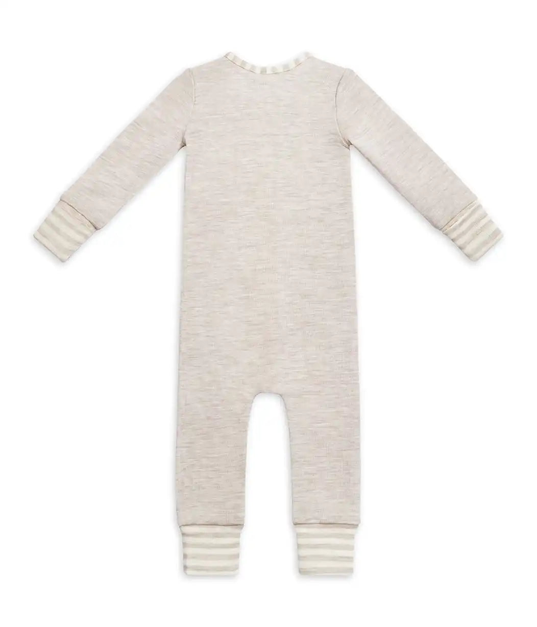 Footless Romper Merino Wool Oatmeal