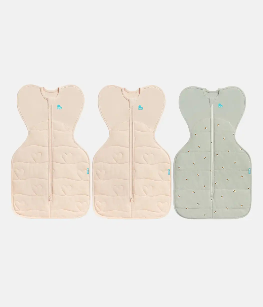 Swaddle Up Starter Bundle | 3.5 | 2.5 TOG | Blush Heart | Olive Bees