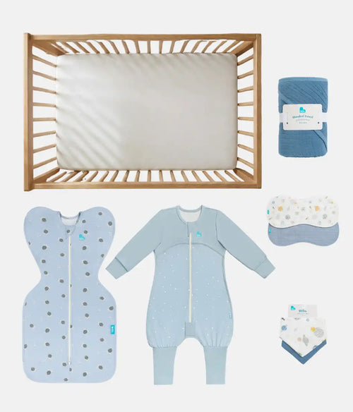 Ultimate Newborn Mattress Gift Bundle | Mattress | Swaddle | Romper | Towel | Wash Cloth | Burp Cloth | Bib | Turtally