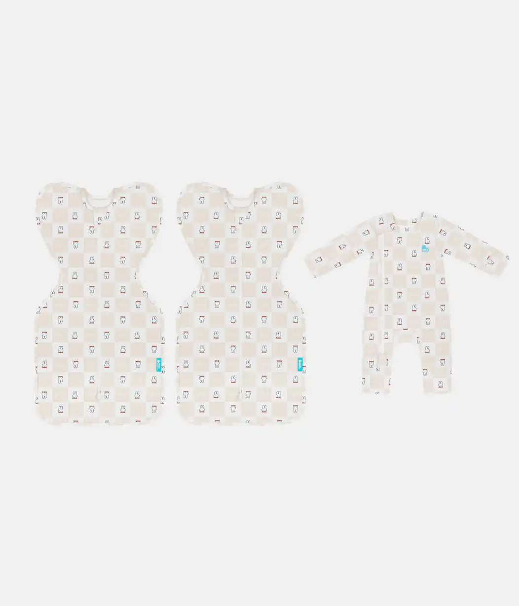 Newborn Essential Miffy Gift Bundle | 1.0 TOG | Swaddle 2 | Romper | Birch