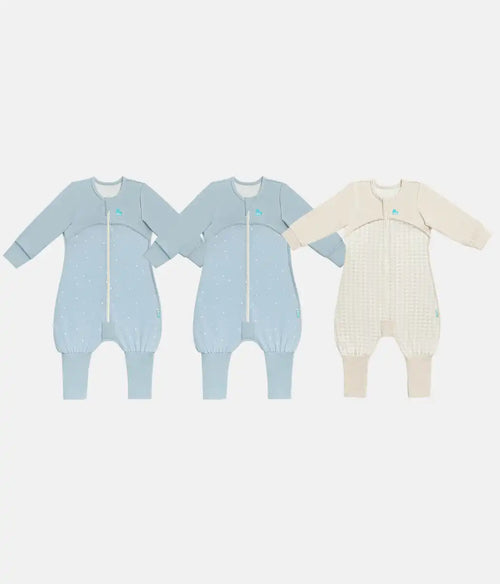 Sleep Suit Bundle | 1.0 TOG | Powder Blue Twinkle 2 | Tan Houndstooth