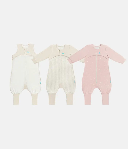Sleep Suit Bundle | 0.2 | 1.0 TOG | Breton Stripe | Tan Houndstooth | Pink Twinkle