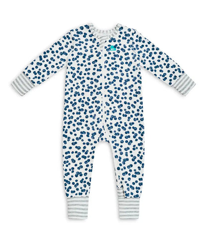 Footless Romper Cotton Denim Blueberries