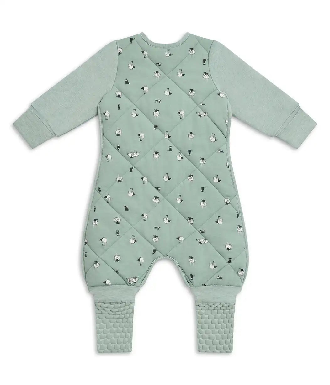 Sleep Suit Long Sleeve 2.5 TOG Organic Cotton/Merino Wool Olive Lamb's Best Friend