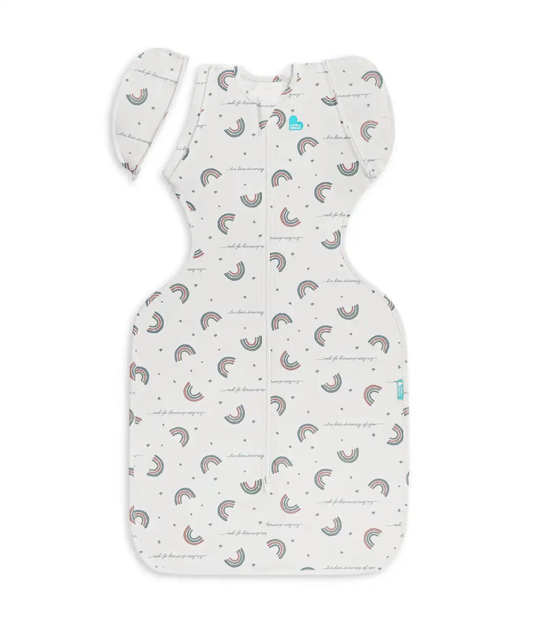 Swaddle Up™ 2-in-1 Transition Bag 1.0 TOG Cotton White Rainbow Dream