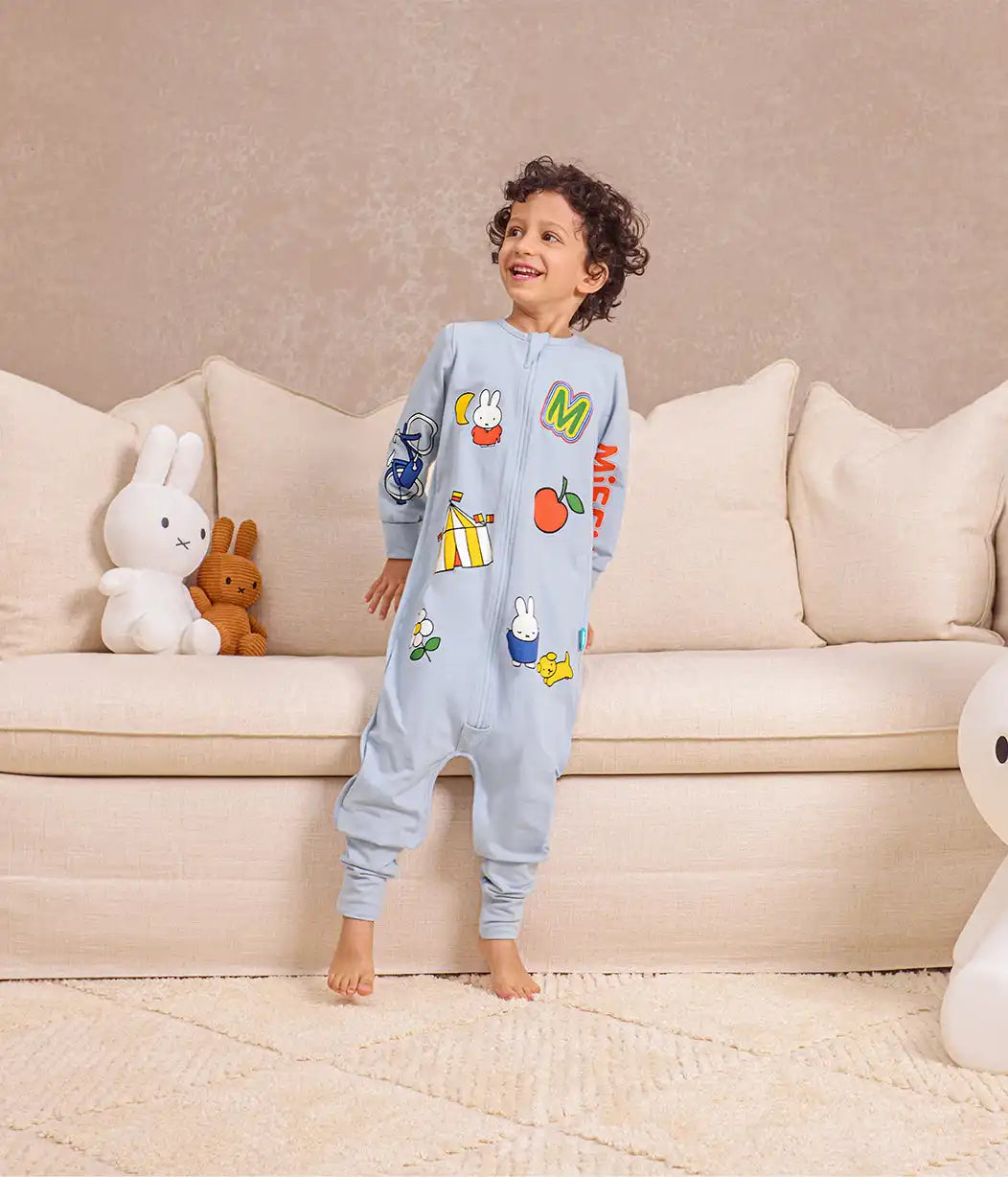 Sleep Suit Long Sleeve 1.0 TOG Cotton Blue Miffy Placement