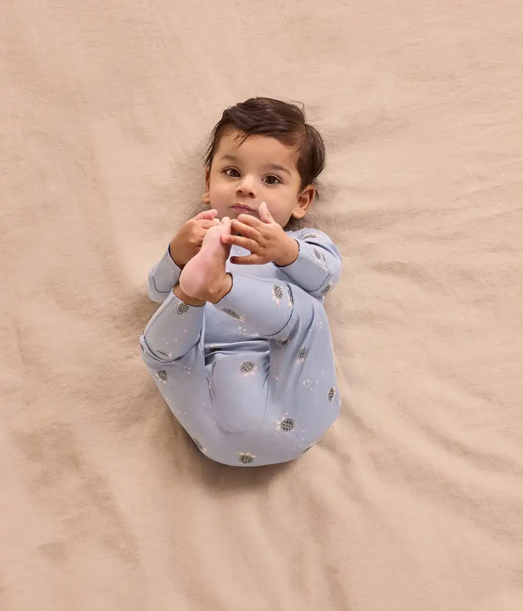 Romper Snug Fit Viscose from Bamboo Mist Blue Turtally