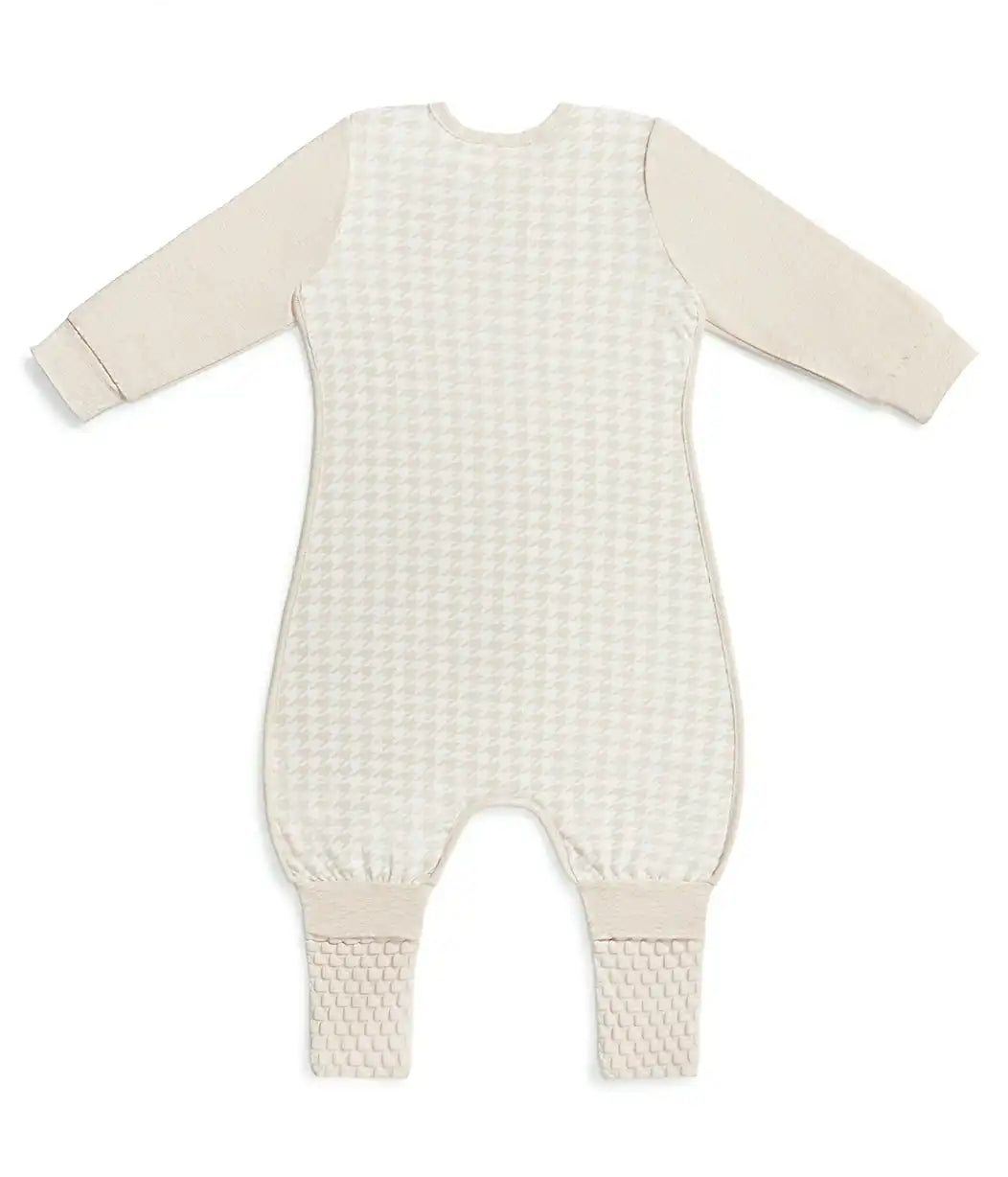 Sleep Suit Long Sleeve 1.0 TOG Cotton Tan Houndstooth