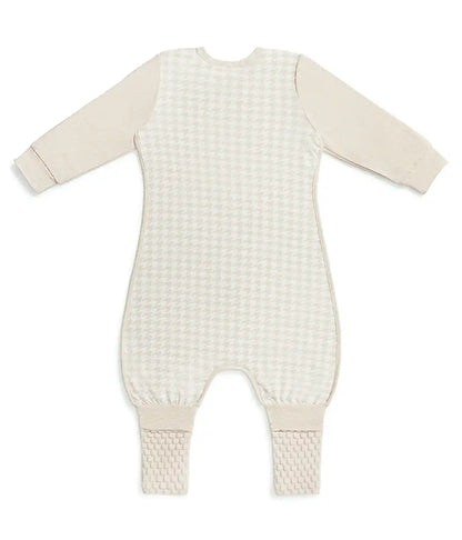 Sleep Suit Long Sleeve 1.0 TOG Cotton Tan Houndstooth