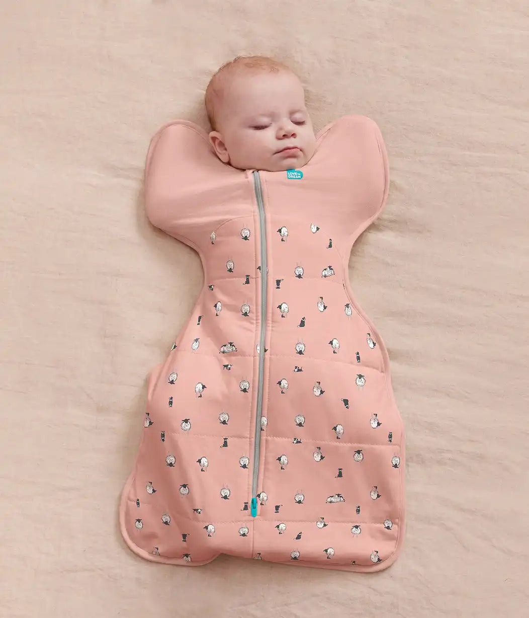 Swaddle Up™ 2.5 TOG Organic Cotton/Merino Wool Rose Lamb's Best Friend