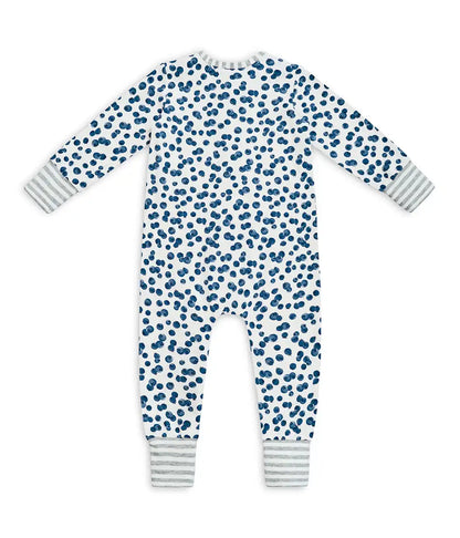 Footless Romper Cotton Denim Blueberries