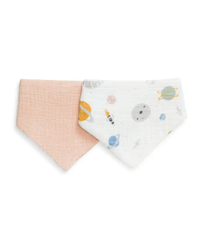 Bib 2 Pack Muslin Blush Rocket