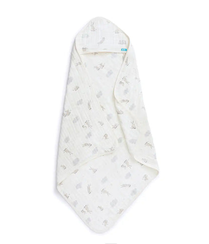 Hooded Towel Muslin White Cloud Bunnies
