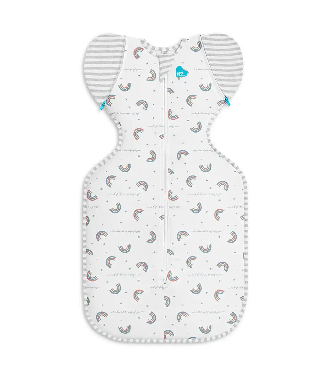 Swaddle Up™ 2-in-1 Transition Bag 1.0 TOG Cotton White Rainbow Dream