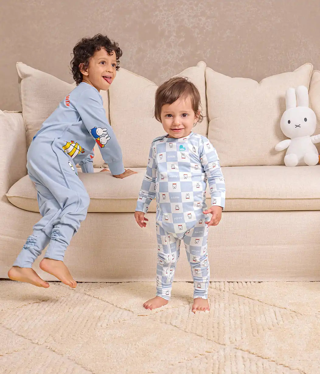 Romper Snug Fit Viscose from Bamboo Blue Miffy Checker