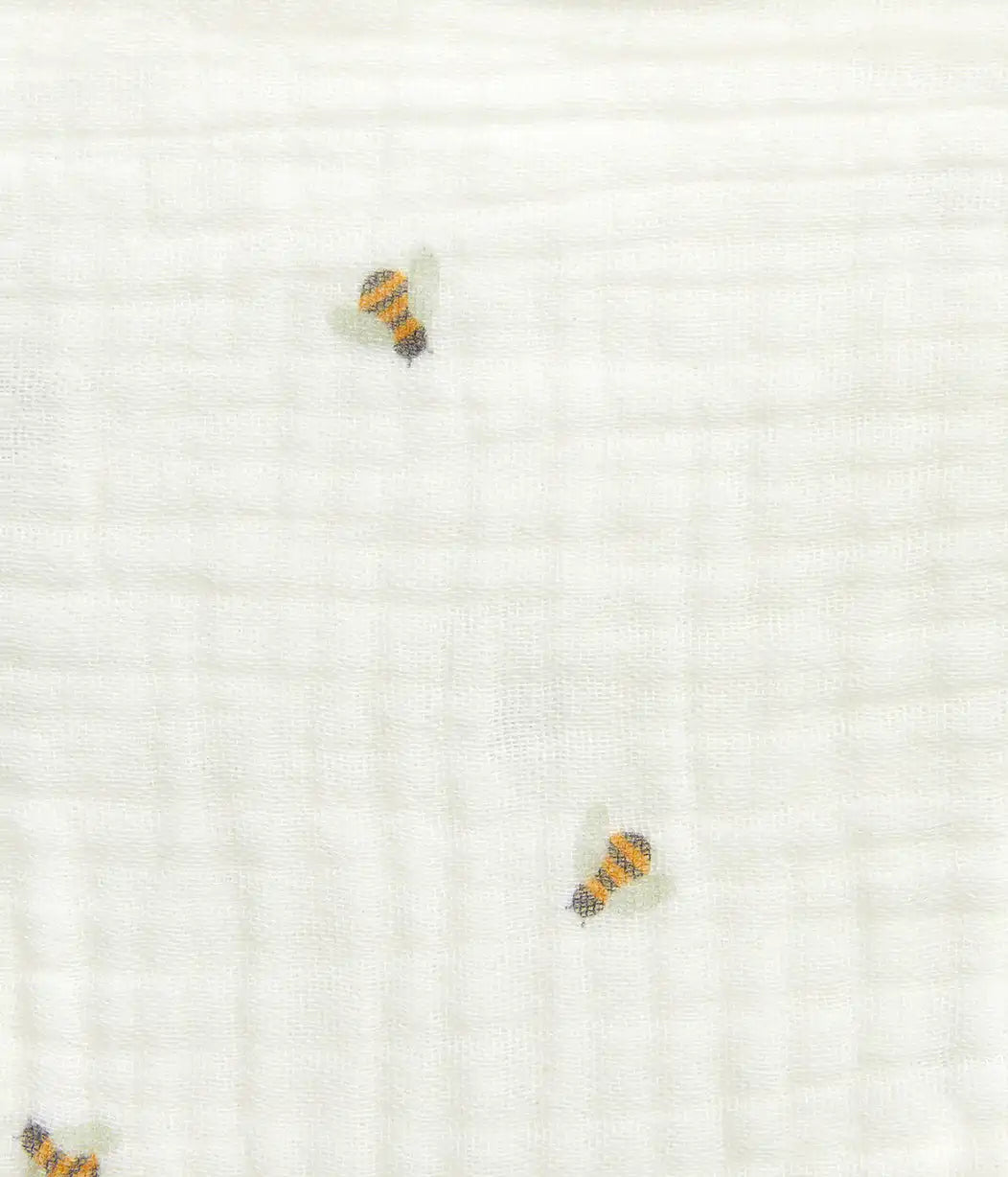 Bib 2 Pack Muslin Cream Bees