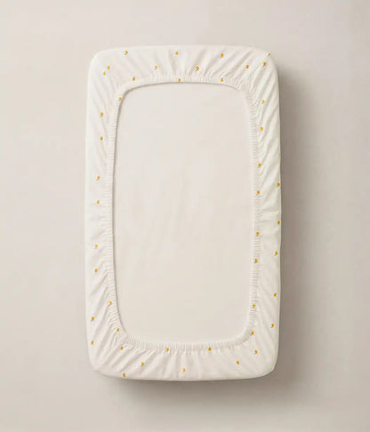HushDry™ 2-in-1 Waterproof Fitted Bedside Crib Sheet Viscose from Bamboo Cream Lemons
