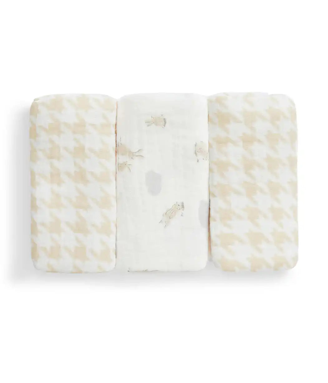 Newborn Gift Bundle | Swaddle Up, Towel, Wash Cloth | Houndstooth