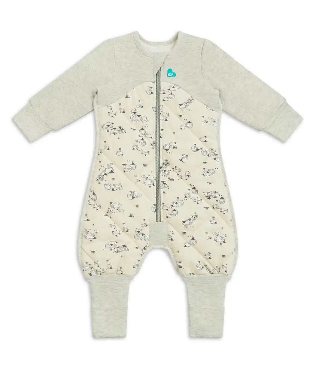 Sleep Suit Long Sleeve 3.5 TOG Organic Cotton/Merino Wool Sand Sheep Life