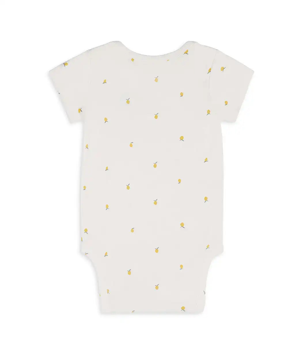 Bodysuit Short Sleeve Snug Fit Viscose from Bamboo Cream Lemons