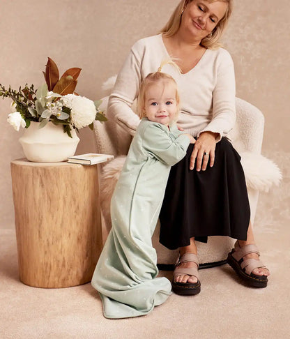 Sleep Bag Long Sleeve 1.5 TOG Cotton Olive Twigs