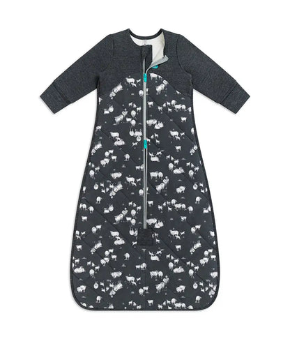 Sleep Bag Long Sleeve 3.5 TOG Organic Cotton/Merino Wool Charcoal Sheep Life