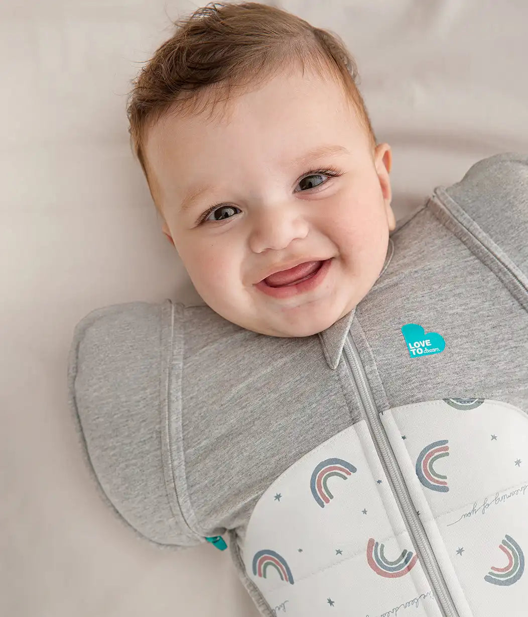 Swaddle Up™ 2-in-1 Transition Bag 2.5 TOG Cotton White Rainbow Dream