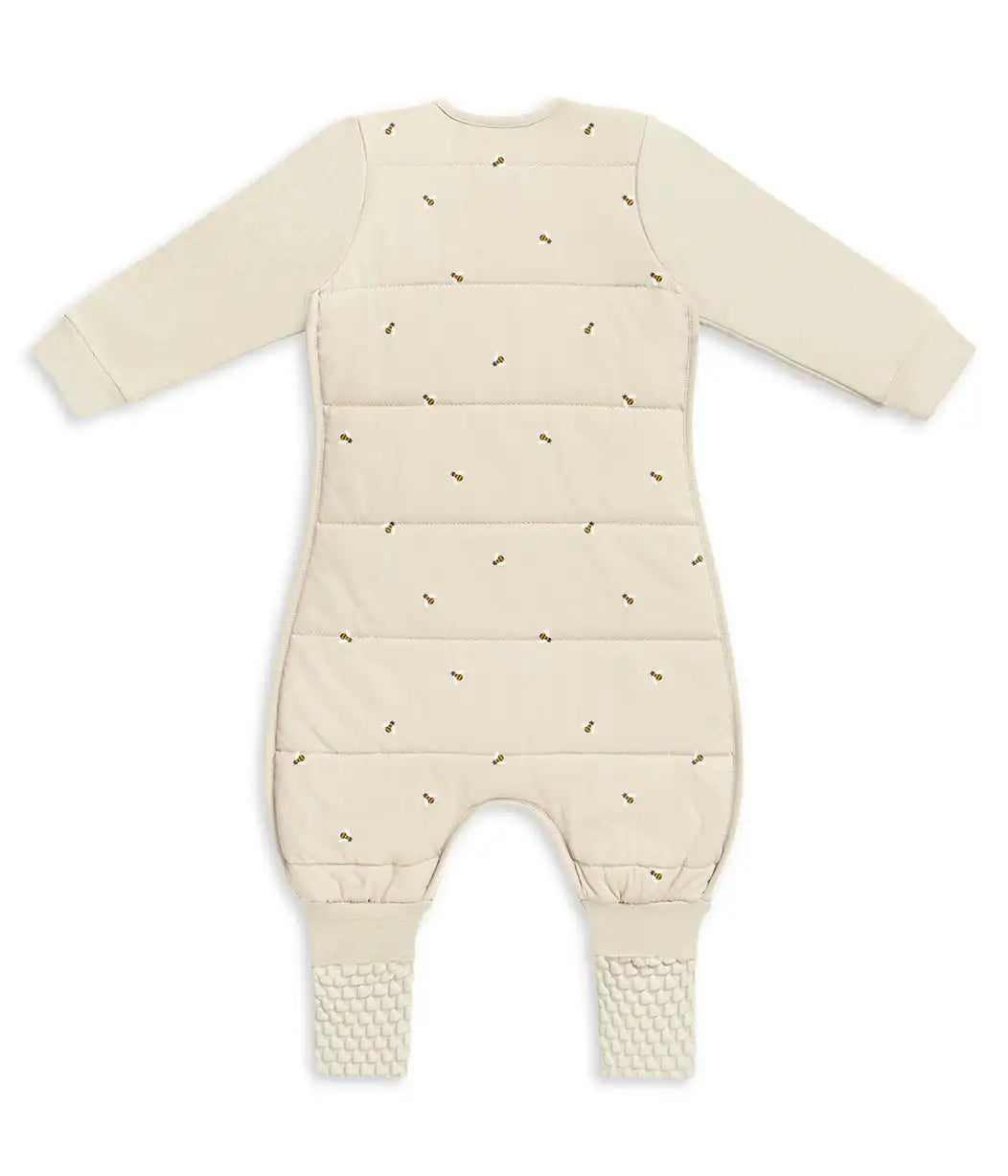 Sleep Suit Long Sleeve 2.5 TOG Cotton Oatmeal Bees