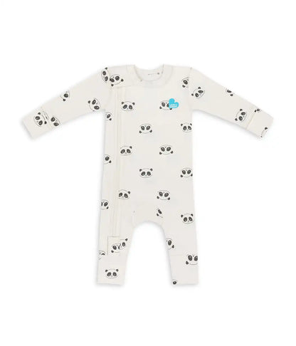 Romper Snug Fit Viscose from Bamboo Cream Sleepy Pandas