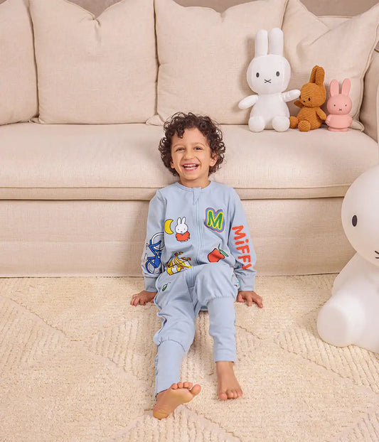 Sleep Suit Long Sleeve 1.0 TOG Cotton Blue Miffy Placement