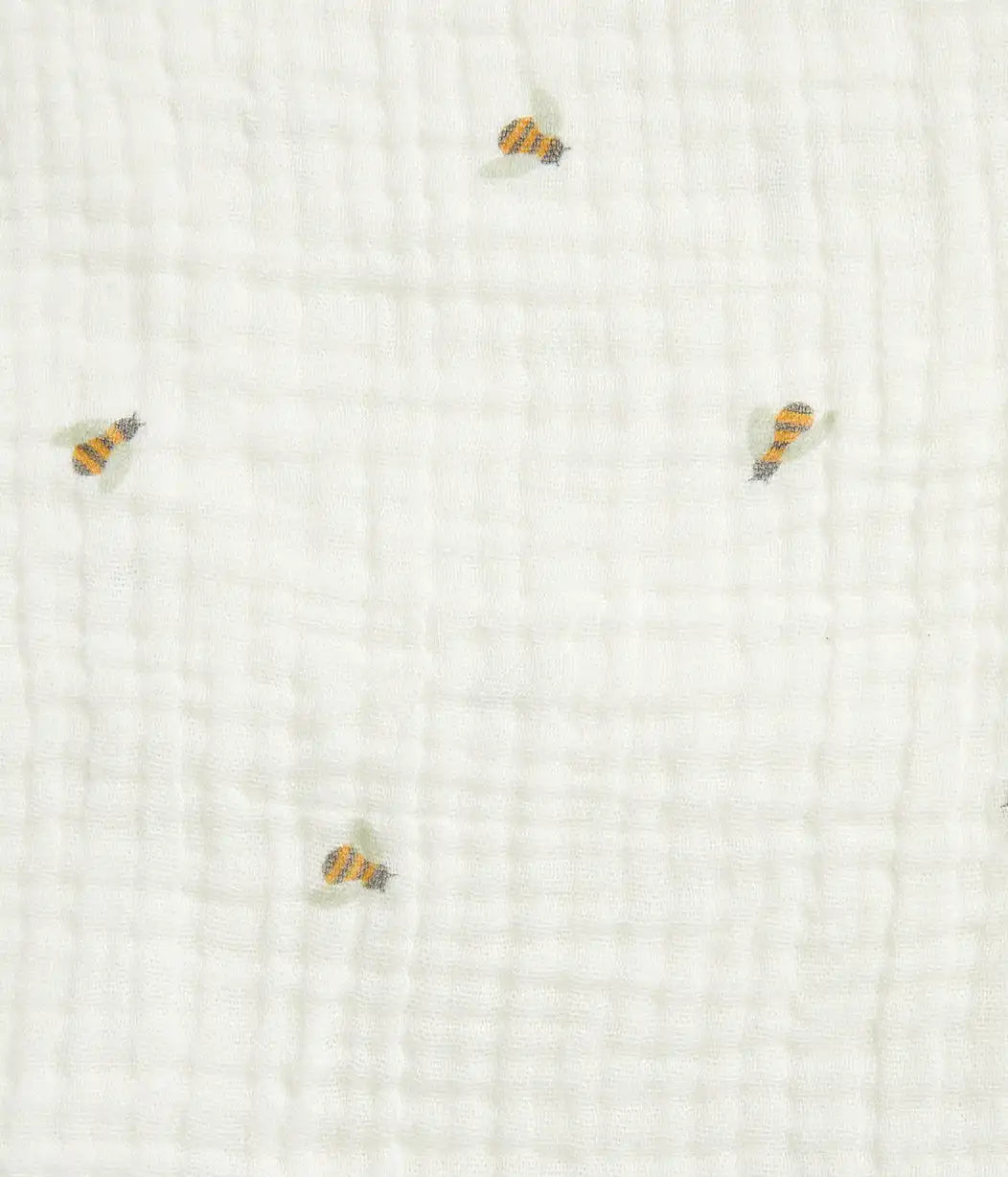 Wash Cloth 3 Pack Muslin Sage Bees