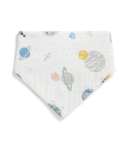 Bib 2 Pack Muslin Storm Blue Rocket