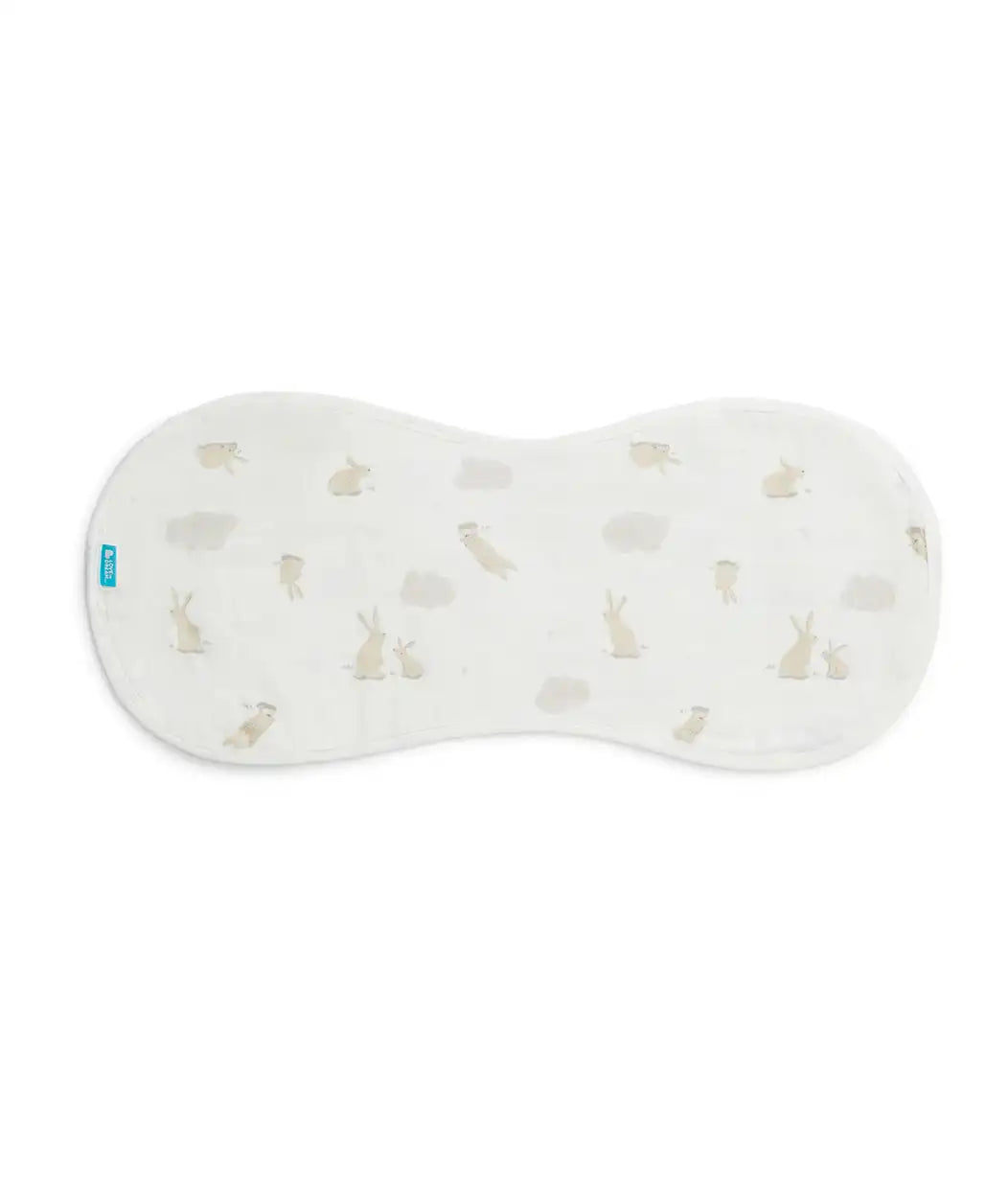 Burp Cloth 2 Pack Muslin White Cloud Bunnies