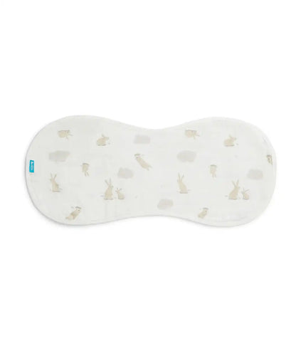 Burp Cloth 2 Pack Muslin White Cloud Bunnies